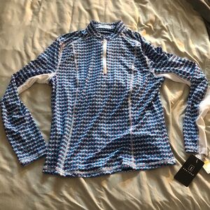 PGA Tour Blue and Red Patterned Top